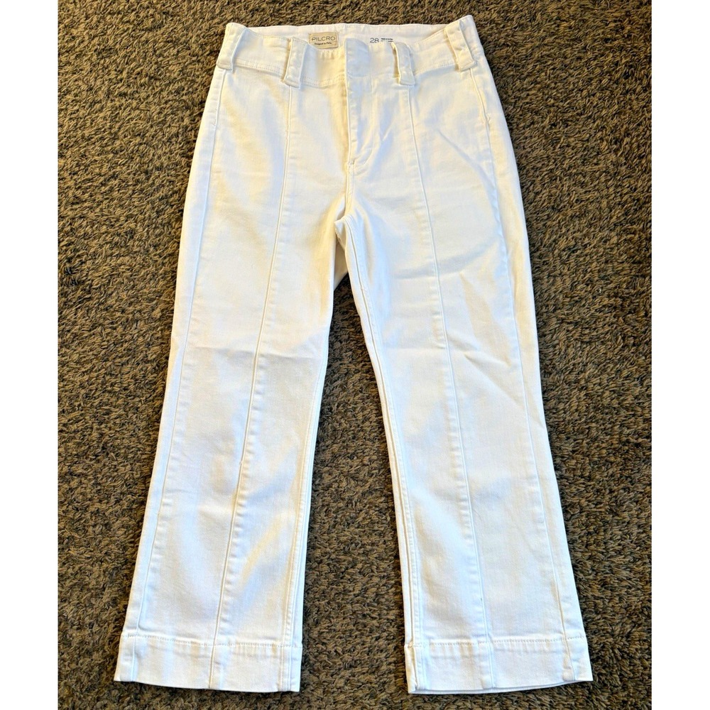 Pilcro White Kick‑Flare Crop Jeans – Anthropologie size 28